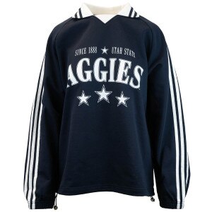 Women's Aggies Striped Collar Sweatshirt navy